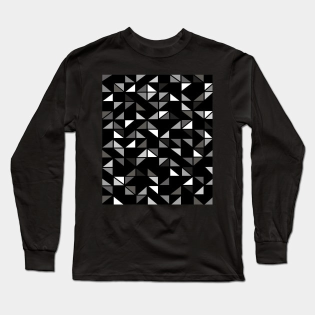 Monochrome Geometric Pattern Long Sleeve T-Shirt by OneThreeSix